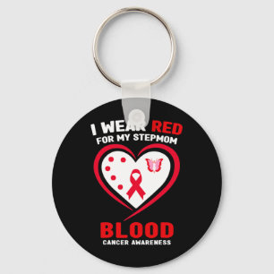 I Wear Red For My Stepmom Blood Cancer Awareness Key Ring