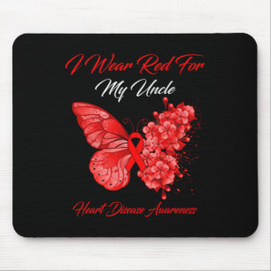 I Wear Red For My Uncle Heart Disease Awareness Mouse Pad