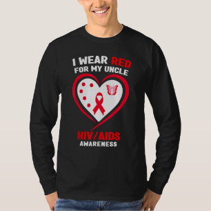 I Wear Red for My Uncle HIVAIDS Awareness T-Shirt
