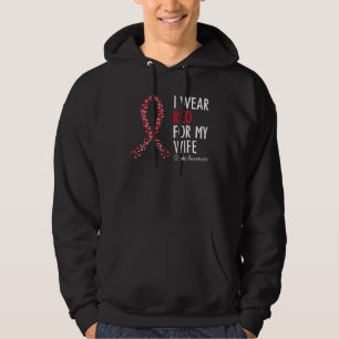 I Wear Red For My Wife Stroke Awareness Survivor W Hoodie