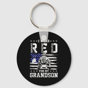 I wear red fridays for my grandson military suppor key ring