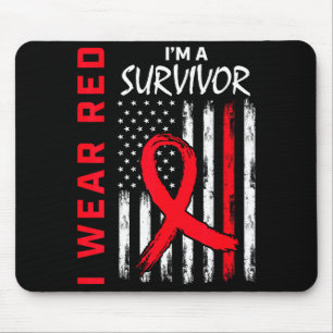 I Wear Red Im A Survivor Heart Disease Awareness F Mouse Pad