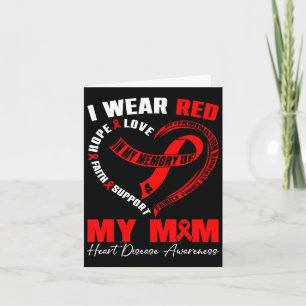 I Wear Red In My Memory Of My Mum Heart Disease Aw Card