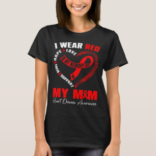 I Wear Red In My Memory Of My Mum Heart Disease Aw T-Shirt