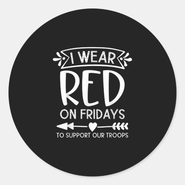 I Wear Red On Friday Classic Round Sticker (Front)