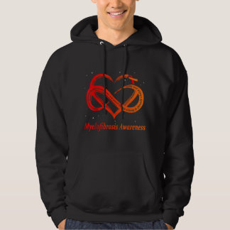 I Wear Red & Orange For Myelofibrosis Awareness Wa Hoodie