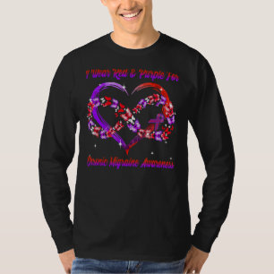 I Wear Red & Purple For Chronic Migraine Awareness T-Shirt