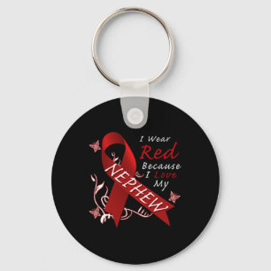 I Wear Red Ribbon Heart Disease Awareness Key Ring