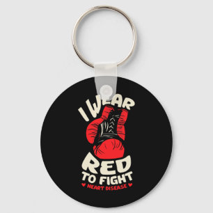 I Wear Red To Fight For A Heart Disease Defect Chd Key Ring