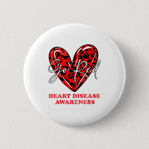I Wear Red To Fight Heart Disease Awareness 6 Cm Round Badge