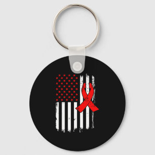 I Wear Red To Fight Heart Disease Awareness Americ Key Ring