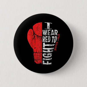 I Wear Red To Fight Heart Disease Awareness Chd Na 6 Cm Round Badge