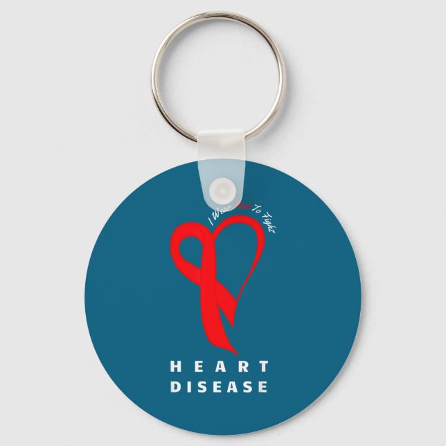 I Wear Red To Fight Heart Disease Awareness Chd Ri Key Ring (Front)