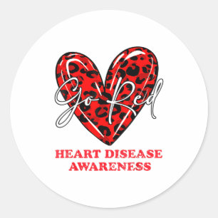 I Wear Red To Fight Heart Disease Awareness Classic Round Sticker