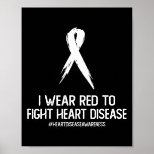 I Wear Red To Fight Heart Disease Awareness Februa Poster