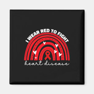 I Wear Red To Fight Heart Disease Awareness For Wo Magnet