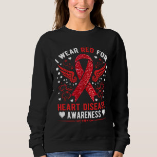 I Wear Red To Fight Heart Disease Awareness Mum CH Sweatshirt
