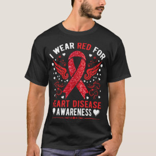 I Wear Red To Fight Heart Disease Awareness Mum CH T-Shirt
