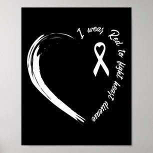 I Wear Red To Fight Heart Disease Survivor Awarene Poster