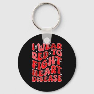 I Wear Red To Fight Heart Disease Warrior Supporte Key Ring