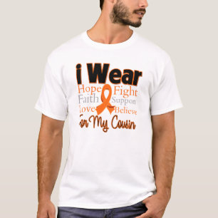 I Wear Ribbon Collage Cousin - Leukaemia T-Shirt