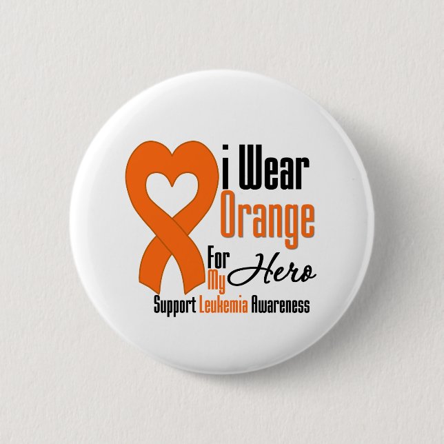 I Wear Ribbon (Hero) - Leukaemia 6 Cm Round Badge (Front)