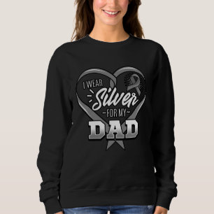I Wear Silver For My Dad Gray Ribbon Degenerative  Sweatshirt
