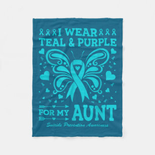 I Wear Teal & Purple For My Aunt Fleece Blanket