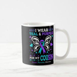 I Wear Teal & Purple For My Cousin  Coffee Mug