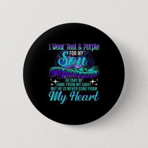 I Wear Teal & Purple For My Son Suicide Preven 6 Cm Round Badge