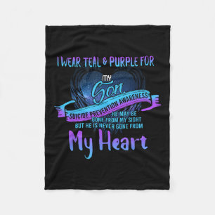 I Wear Teal & Purple For My Son Suicide Preven Fleece Blanket