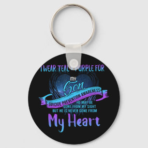 I Wear Teal & Purple For My Son Suicide Preven Key Ring