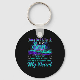 I Wear Teal &amp; Purple For My Son Suicide Preven Key Ring