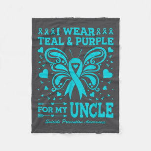 I Wear Teal & Purple For My Uncle Fleece Blanket
