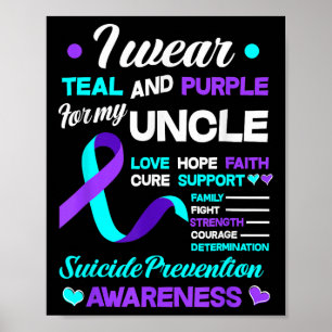 I Wear Teal & Purple For My Uncle Suicide Prev Poster