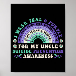 I Wear Teal &amp; Purple For My Uncle Suicide Prev Poster