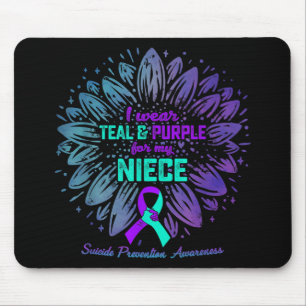 I Wear Teal & Purple For Niece Suicide Prevent Mouse Pad