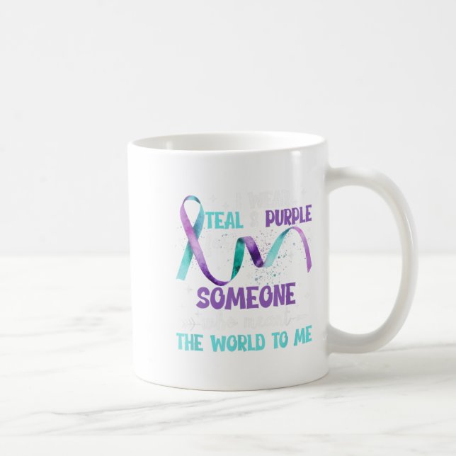 I Wear Teal &amp; Purple For Someone I Love Suicid Coffee Mug (Right)