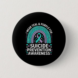 I Wear Teal & Purple For Suicide Prevention Aw 6 Cm Round Badge