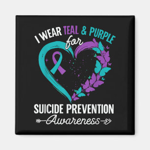 I Wear Teal & Purple For Suicide Prevention Aw Magnet