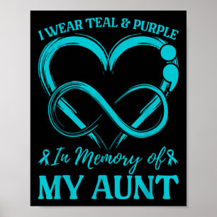 I Wear Teal &amp; Purple In Memory Of My Aunt  Poster