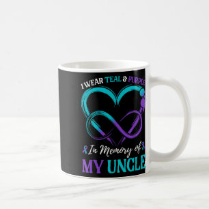 I Wear Teal & Purple In Memory Of My Uncle Coffee Mug