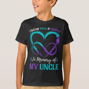 I Wear Teal & Purple In Memory Of My Uncle T-Shirt