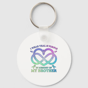 I Wear Teal & Purple Memory Of My Brother Suic Key Ring