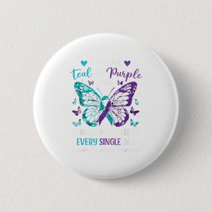 I Wear Teal & Purple Suicide Prevention Awaren 6 Cm Round Badge