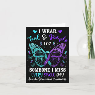 I Wear Teal &amp; Purple Suicide Prevention Awaren Card
