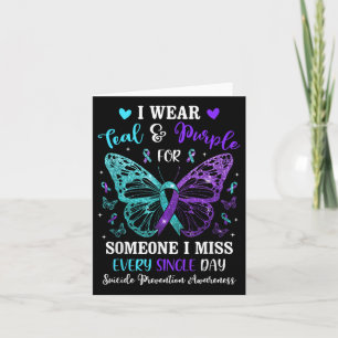 I Wear Teal &amp; Purple Suicide Prevention Awaren Card