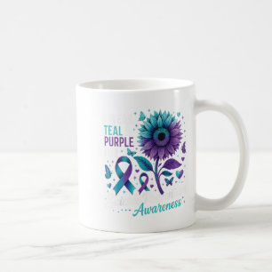 I Wear Teal &amp; Purple Suicide Prevention Awaren Coffee Mug