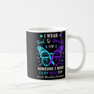 I Wear Teal & Purple Suicide Prevention Awaren Coffee Mug