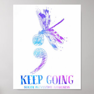 I Wear Teal &amp; Purple Suicide Prevention Awaren Poster